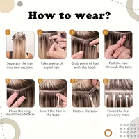 Extensions capillaires à micro-anneaux, extensions de cheveux humains Microlink à micro-perles, extensions de cheveux Remy à micro-boucles pré-collées, postiches Remy à pointe froide I-Tip