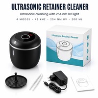 Mesin Pembersih Ultrasonik Portabel Mini Kompak untuk Meja Dapur dengan Keranjang untuk Perhiasan, Gigi Palsu, Retainer, Kacamata