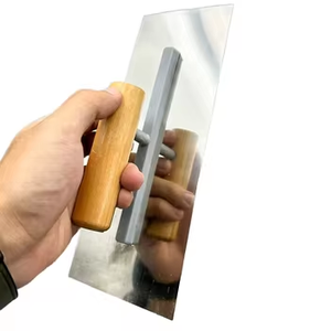 Truelle en acier inoxydable Mason's <span class=keywords><strong>de</strong></span> qualité industrielle pour le bricolage avec lame en caoutchouc à coins carrés pour le travail du béton et du plâtre - Product Image 2