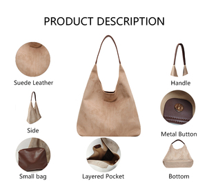 Bolso de Hombro de Piel Sintética Marrón de Moda para Mujer, Diseño 3213, Personalizado, Portátil, con Logotipo - Product Image 2