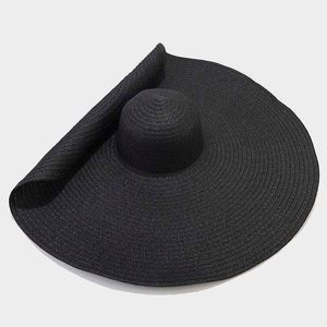 Durable Breathable Oversized Straw <b>Hat</b>, Lightweight Travel-Friendly Sun <b>Hat</b> for Women Sunscreen Papyrus Fabric PVC <b>Holiday</b> - Product Image 3