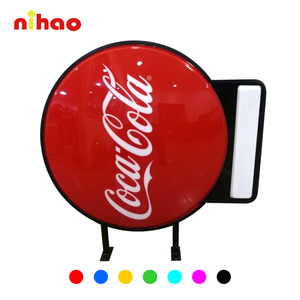 กล่องไฟ LED ทรงกลม NIHAO ออกแบบได้ตามต้องการ ป้ายไฟ LED ทรงกลม/สี่เหลี่ยม สำหรับใช้งานภายในและภายนอกอาคาร แบบสองด้าน สำหรับร้านค้าปลีก - Product Image 1