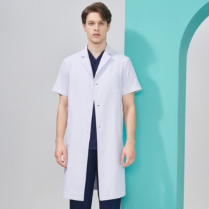 <span class=keywords><strong>เสื้อ</strong></span>กาวน์แพทย์ชายแบบปรับได้ สีขาว สำหรับช่างชีววิทยา ผ้าทอ - Product Image 2