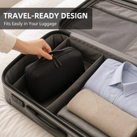 Pochette électronique personnalisée pliable grande capacité avec sangle élastique et fermeture éclair pour voyage, trajets quotidiens et organisation des gadgets à domicile