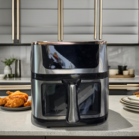 Friteuse à air numérique moderne OEM avec écran tactile LED, température réglable, électrique, pour usage domestique, four à air chaud personnalisé