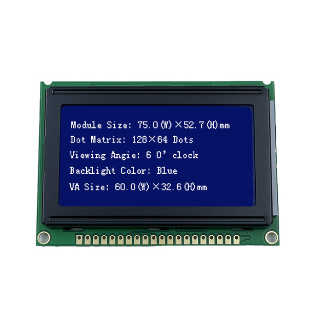 12864 Module 75*52.7mm 20 Pin Interface ,2.7 Inch Graphic Lcd Display Screen