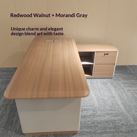 Bureau de direction haut de gamme en bois massif sans peinture pour PDG, président, directeur général et cadre supérieur, avec chaise assortie