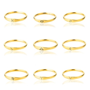 Anillo Sencillo Nuevo para Parejas, Anillo de Acero Inoxidable en Oro y Plata para Mujer, Showfay 666 - Product Image 1