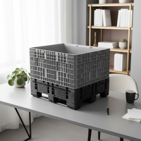 Caisse de palette en plastique robuste 1200x1000x975mm, conteneur pliable avec 4 portes, caisse industrielle
