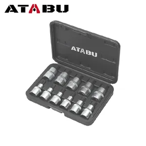 ATABU Vente en gros de haute qualité 11 Pcs 1 2 Dr Bits Socket Set Hex 55mmL Kit d'outils professionnels pour des applications polyvalentes