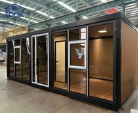 Maison modulaire en conteneur de 12 pieds, extensible, pour étudiants, avec chambre, petite cuisine et salle de bain