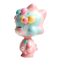 Figurine en PVC Pastel Ballon Daisy Star Head, Dégradé Rose Bleu, Mignonne Poupée en Vinyle, Fabrication Chinoise OEM Personnalisée, Cadeau d'Anniversaire Idéal