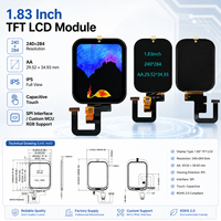 1,83 Zoll TFT LCD Display Modul 240x284 IPS Panel Stromsparend 2,8V Logik Fernbedienung SPI 4-Leiter GC9307C Treiber-IC Projekt