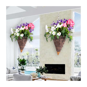 HL-56 घर की सजावट नकली फूल की टोकरी में कृत्रिम उव प्रतिरोधी फूलों की टोकरी में - Product Image 1