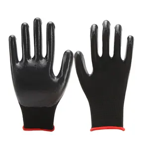 Factory direct supply gardening mining mechanic double coated cuff safety hand gloves for work safety