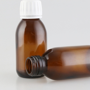 35ml 60ml 100ml 125ml 150ml 200ml琥珀色のガラス製医薬品グレードのボトル、プラスチックカバー付き琥珀色のシロップ薬瓶 - Product Image 4