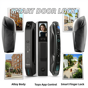 Cerradura Inteligente para Puerta <span class=keywords><strong>Exterior</strong></span> de Latón con WiFi, Reconocimiento de Huella Digital en la Nube, Aleación de Aluminio, Aplicación Tuya, Reconocimiento Facial - Product Image 3