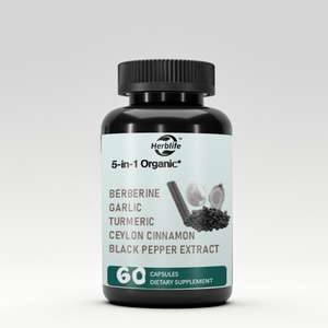 Cápsulas de Suplementos Herbales Orgánicos al por Mayor: Extracto de Berberina, Ajo, Cúrcuma, Canela de Ceilán y Pimienta Negra en Polvo - Product Image 1