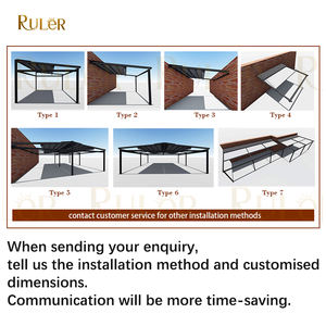 Pergola rétractable pour balcon extérieur, imperméable à la pluie, métal, aluminium, toit pliant en pvc, auvent - Product Image 2