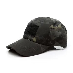 Bonés de camuflagem para caminhadas ao ar livre, chapéus pretos camuflados de baseball, chapéu tático personalizado