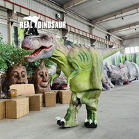 Costume de dinosaure T-Rex vert avec télécommande et structure en acier pour parcs d'aventure intérieurs/extérieurs, centres commerciaux, taille personnalisable