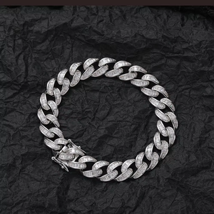 12Mm <b>Cuban</b> Bracelet Rectangular Zirconium Hipster Hip Hop Bracelet Tanjing Fashion Lijing Necklace - Product Image 1