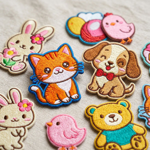 ลายปักสัตว์น่ารัก หมี กระต่าย แมว สุนัข การ์ตูน รีดติดหรือเย็บติดเสื้อผ้า หมวก กระเป๋า DIY - Product Image 1