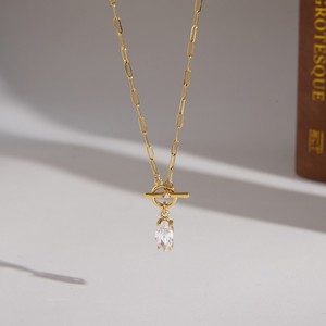 <b>Titanium</b> Steel Zircon Clavicle <b>Chain</b>, Anti-fade Stainless Steel Necklace, Light Luxury Niche Jewelry for Women - Product Image 2