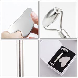 2025 New Facial Beauty Roller Scraping Guasha Stainless Steel Skin Care Massage Tools <b>Set</b> for Valentine's Day - Product Image 4