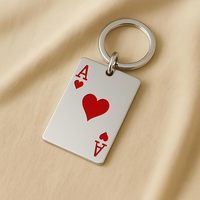 Porte-clés de jeu de cartes de poker de luxe pour clés de voiture, accessoires cadeaux pour hommes et femmes, breloques de sac pour la décoration