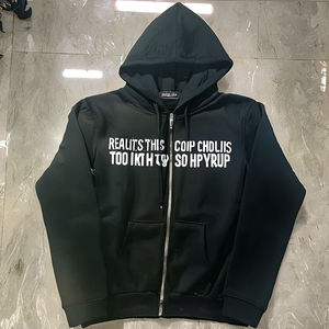 Felpe <span class=keywords><strong>con</strong></span> Cappuccio Invernali da Uomo Oversize in Spugna Pesante di Alta Qualità <span class=keywords><strong>con</strong></span> Zip e Logo Personalizzato, Vendita all'Ingrosso Diretta dalla Fabbrica - Product Image 1
