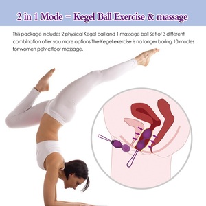 Juego de bolas de Kegel de silicona con Control Remoto Portátil Cherry, 10 modos de vibración para fortalecer los músculos del suelo <span class=keywords><strong>vaginal</strong></span> y pélvico - Product Image 3