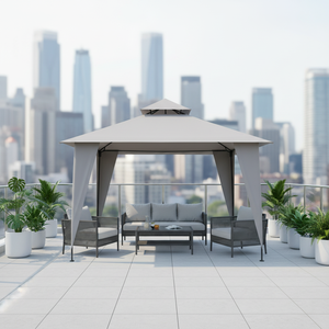 Pergola <span class=keywords><strong>Bennos</strong></span> Garden en PVC et polyester, revêtement en poudre PVC, écologique, imperméable, 3,5 x 3,5 m, multicolores, avec trou de ventilation - Product Image 4