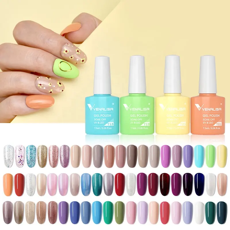 VENALISA Wholesale Glitter VIP3 Color Gel Nail Polish For Nail Art Salon Semi Permanent Soak Off UV Gel Varnish OEM ODM