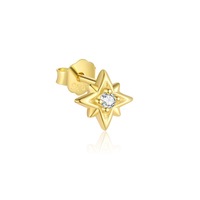 Nouveau 925 Sterling Silver Fashion Jewelry Brilliant Zircon Stud Star Deco Boucles d'oreilles Ensembles pour les femmes