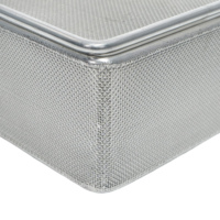 Panier en treillis métallique tissé en acier inoxydable sanitaire de qualité alimentaire SS 304 316, pliable, pour rangement et passoire, pour usage médical, cuisine, pique-nique