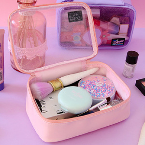 Pochette cosmétique en PVC laser, organiseur de voyage Macaron, organiseur cosmétique coloré style Hyuna - Product Image 3
