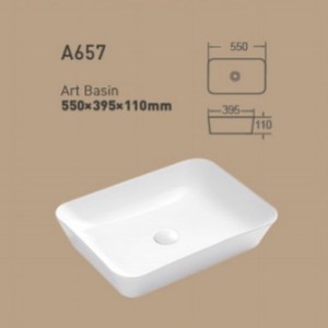 Vasque en céramique A641 505x305x130mm à poser sur comptoir, à trou unique - Product Image 5