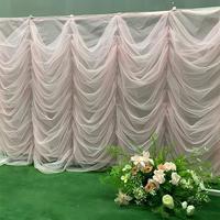Rideau de fond de scène plissé en satin brillant effet cascade M820, réutilisable pour mariages et événements
