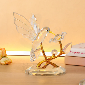 Yüksek Kaliteli K9 Şeffaf Kristal Sinek Kuşu Düğün Aşk Hatırası Ev Dekorasyonu - Product Image 5