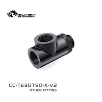 Bykski CC-TE3DTSO-X-V2 Connecteur rotatif à trois voies en T à filetage externe G1/4 pour refroidissement liquide
