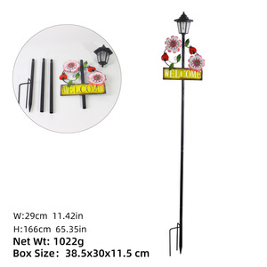 Letrero de Bienvenida Solar con Estaca para Jardín, Luz Decorativa de Metal con Flores y Abejas, Adorno para Patio, Camino, Césped y Paisaje - Product Image 4