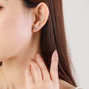 Pendientes colgantes de burbujas de circonia de corte redondo en plata de ley S925, versión de cobre personalizable, regalo creativo para mujeres - Product Image 5