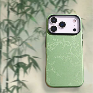 เคสโทรศัพท์หนังลูกพลัมทำจากผ้ามัสลินผ้าไหมโบราณ8สีสำหรับ iPhone 13 14 15 16 17 Pro Max PLUS - Product Image 1