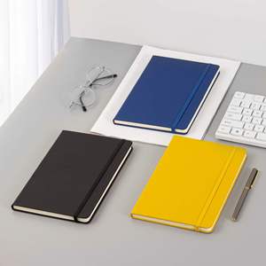 สมุดโน้ตปกแข็งสีส้มขนาด A5 สำหรับสำนักงาน ราคาขายส่ง เย็บเข้าเล่ม 100 แผ่น ปั๊มโลโก้ตามสั่ง หนัง PU สำหรับการประชุม - Product Image 2