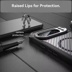 頑丈なカーボンファイバー磁気バンパーケース<span class=keywords><strong>Google</strong></span> Pixel 9 Pro XL & Pixel 9Aドロッププロテクション携帯電話ケース新着 - Product Image 4