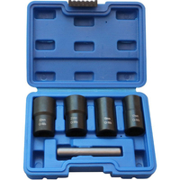 Outils de douille d'extracteur de boulon et d'écrou de roue métrique de 5 pièces de 1/2 pi avec poinçon de dérive
