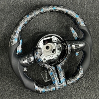 Carbone Broyé Forgé Bleu pour Volant BMW M3 M4 M5 F22 F25 F20 F30 F32 F35 F35 F82 F10 F11 F12 F15 F18 F80 E87 E90 E71