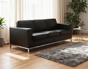 Sofá de Oficina Minimalista, Duradero y Cómodo, con Armazón de Madera Maciza y Tapicería de Cuero de Alta Calidad, para Oficina en Casa, Sala de Estar y Hotel, Venta al Por Mayor - Product Image 4