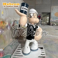 Patung Popeye Fiberglass Lapis Elektroplating, Dekorasi Rumah Vintage, Seni Galeri, Patung Popeye, Penjualan Pabrik Terlaris